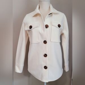 Women's Cream Button-Up Jacket